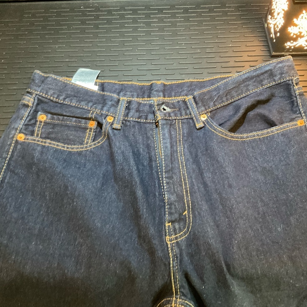 New, 505™ REGULAR FIT MEN'S JEANS, Size 36 x 32, Dark Wash, No Stretch - Picture 6 of 8